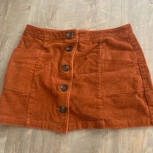 Orange, corduroy skirt